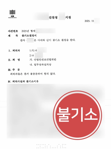 산업안전보건법 | 근로자 절단상, 산업안전보건법 등 모두 ‘무혐의’